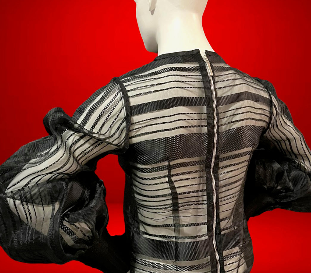 The Moto Blouse in Italian Organza Blouse