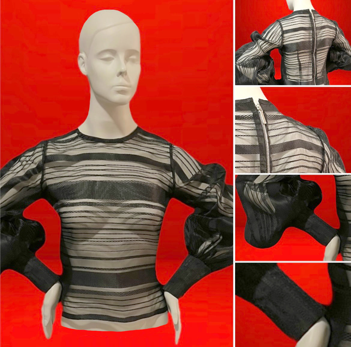 The Moto Blouse in Italian Organza Blouse