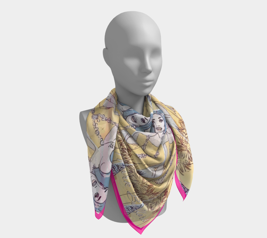 Mark Belford Pink Perfection Warhol Inspired Scarf